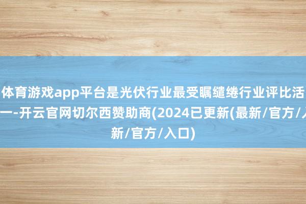 体育游戏app平台是光伏行业最受瞩缱绻行业评比活动之一-开云官网切尔西赞助商(2024已更新(最新/官方/入口)