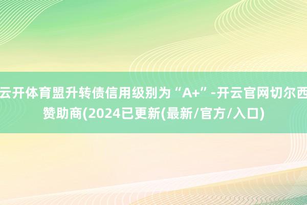 云开体育盟升转债信用级别为“A+”-开云官网切尔西赞助商(2024已更新(最新/官方/入口)