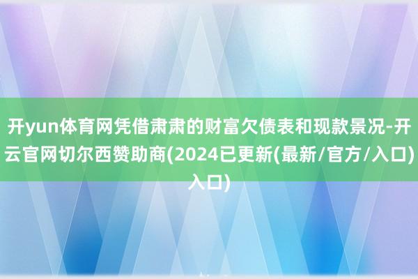 开yun体育网凭借肃肃的财富欠债表和现款景况-开云官网切尔西赞助商(2024已更新(最新/官方/入口)